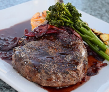 steak with sauce